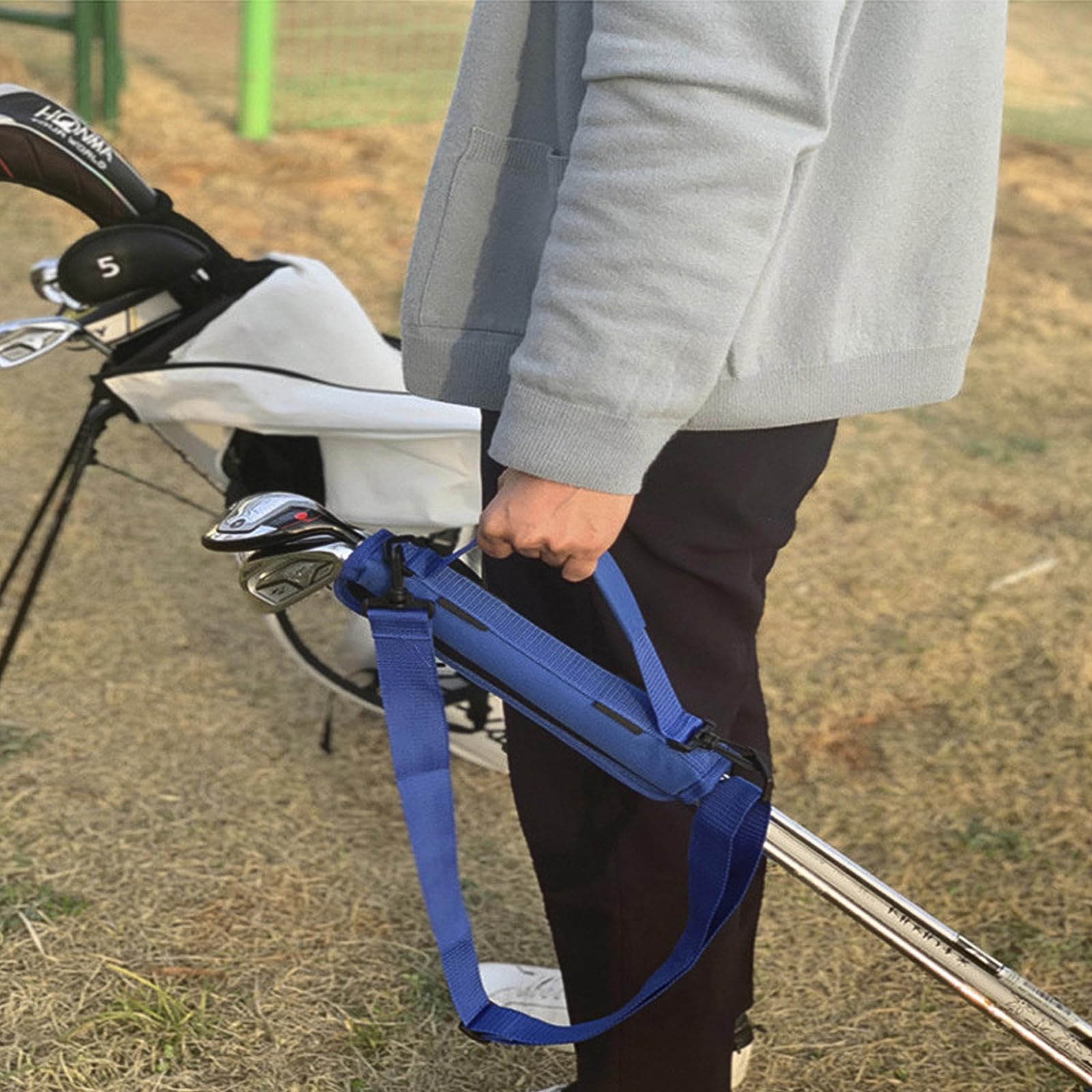 Borsa per mazza da golf, portatile, da golf, domenica, golf club, borsa da viaggio con cinturino regolabile per uomini e donne