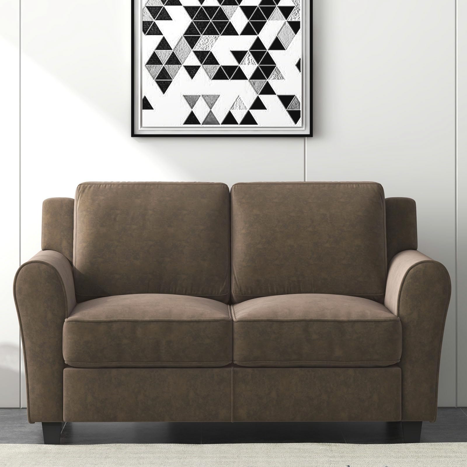 Bonzy Home 58' Brown Loveseat Sofa Couch