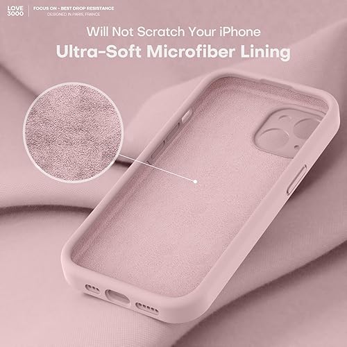 Miniatura 5 de LOVE 3000 Funda compatible con iPhone 15, cámara de cobertura completa de silicona suave, protección contra caídas de 8 pies, forro de microfibra
