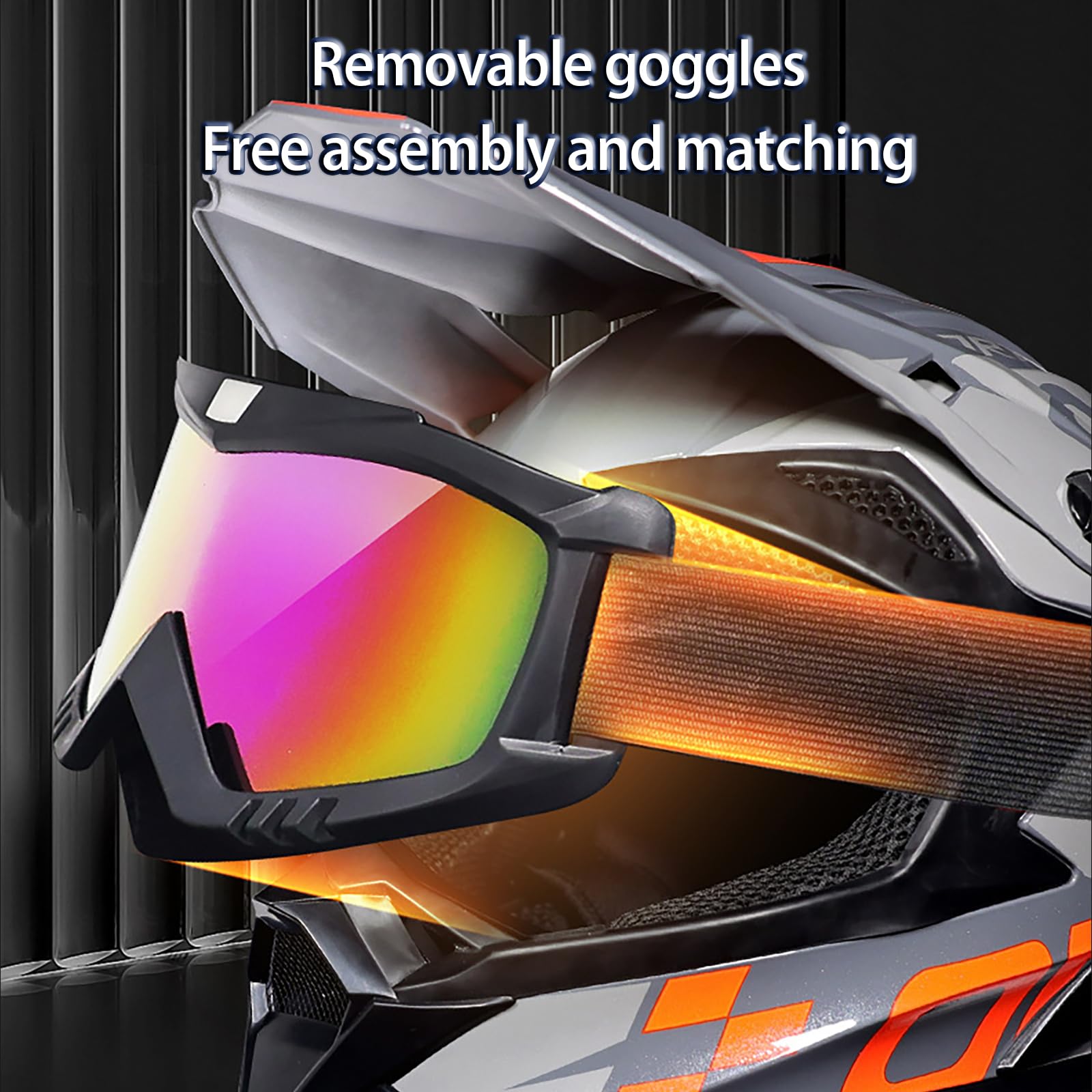 Cascos Motocross ATV jóvenes niños y Adultos con Gafas homologados por el Dot Cascos MTB Off-Road BMX Enduro Downhill y Quad Casco protección Motos Cross y Street