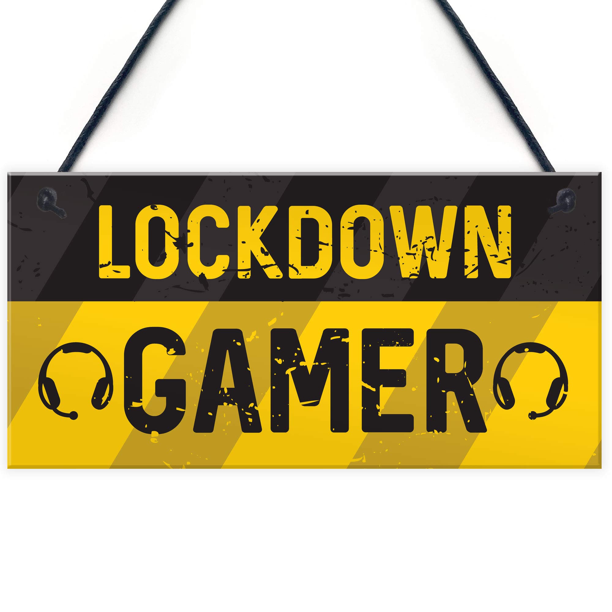 Novelty Lockdown Gamer Sign Boys Bedroom Sign Man Cave Lockdown Gamer Gift