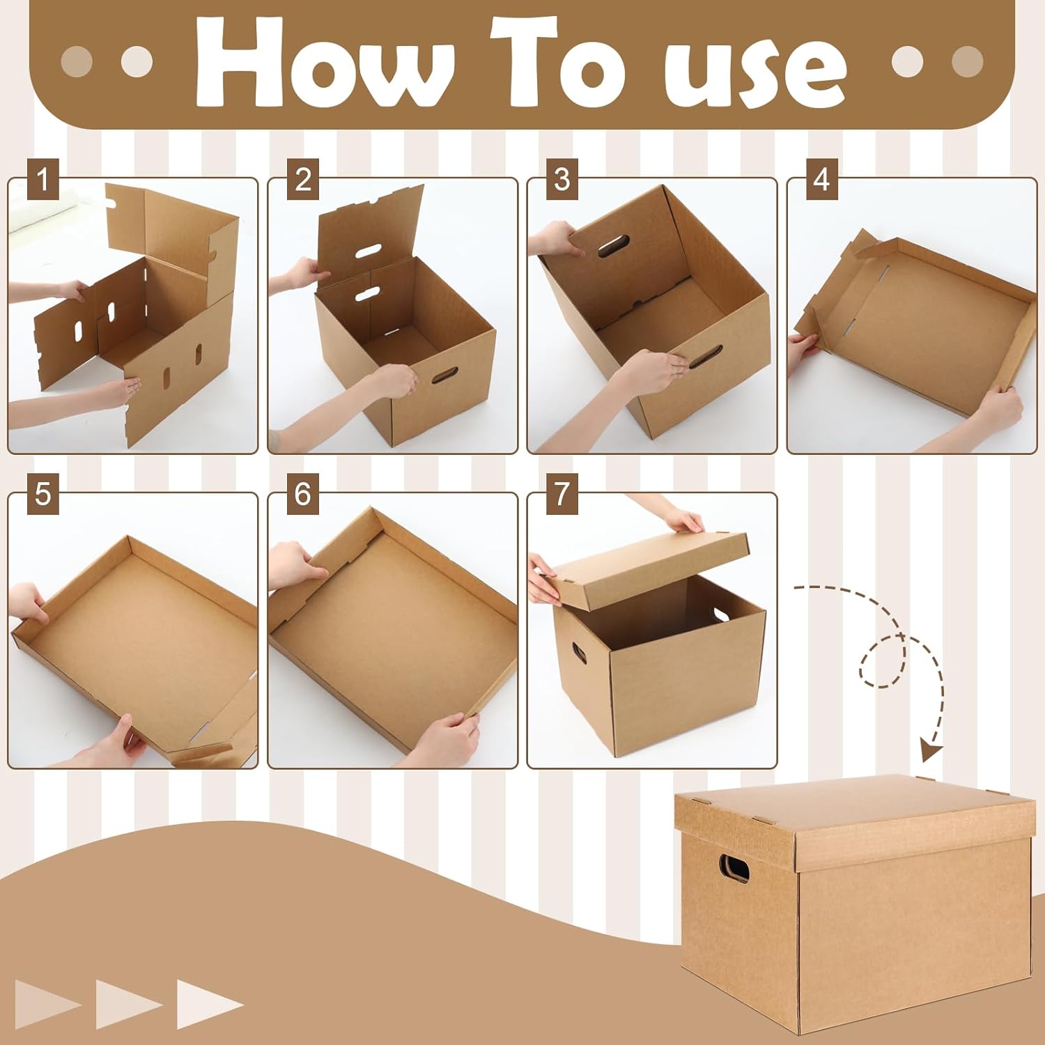 5 Pcs Acid Free Archival Record Storage Cartons Bulk 15 x 12 x 10 Inch Acid Free Box Buffered Corrugated Board Photo Storage Box for Storing Documents Magazines Photos Cards Prints (Kraft)