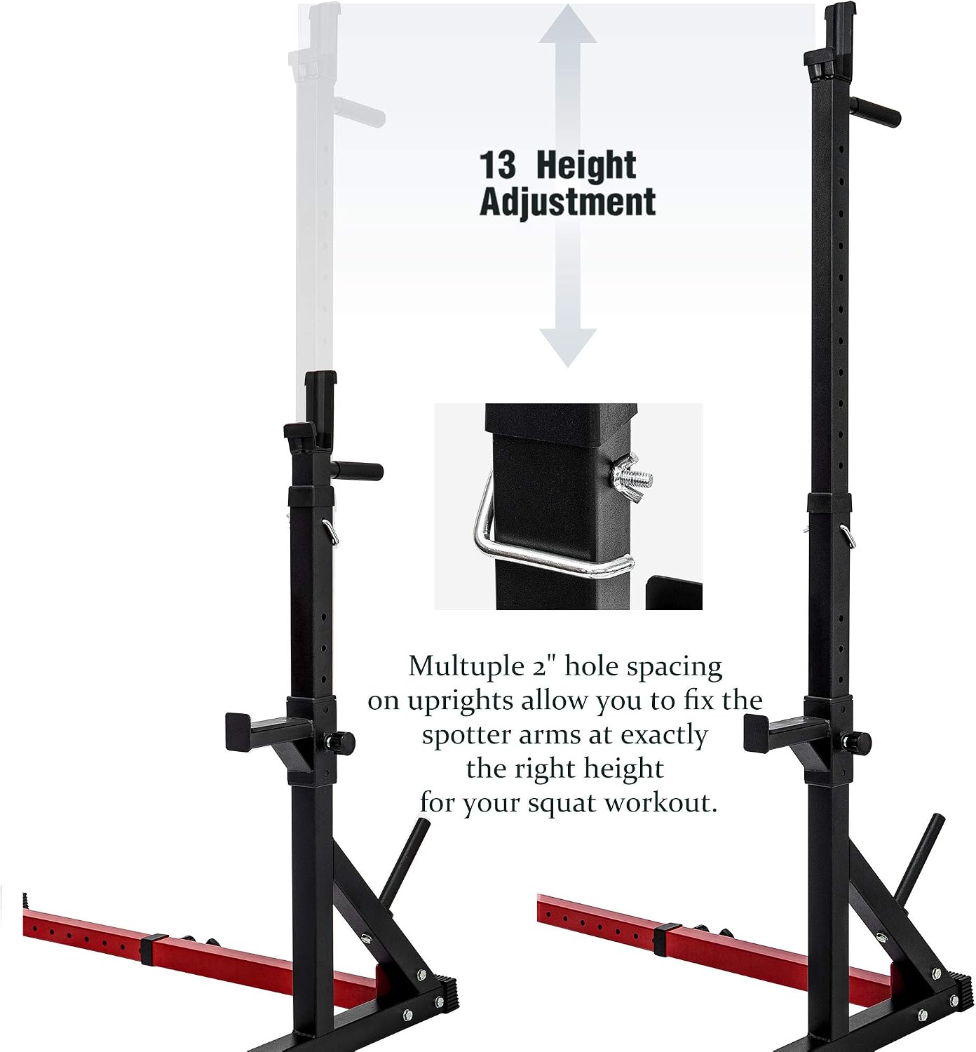 Merax Barbell Rack 650LBS Max Load Adjustable Squat Stand Dipping Station Gym Weight Bench Press Stand