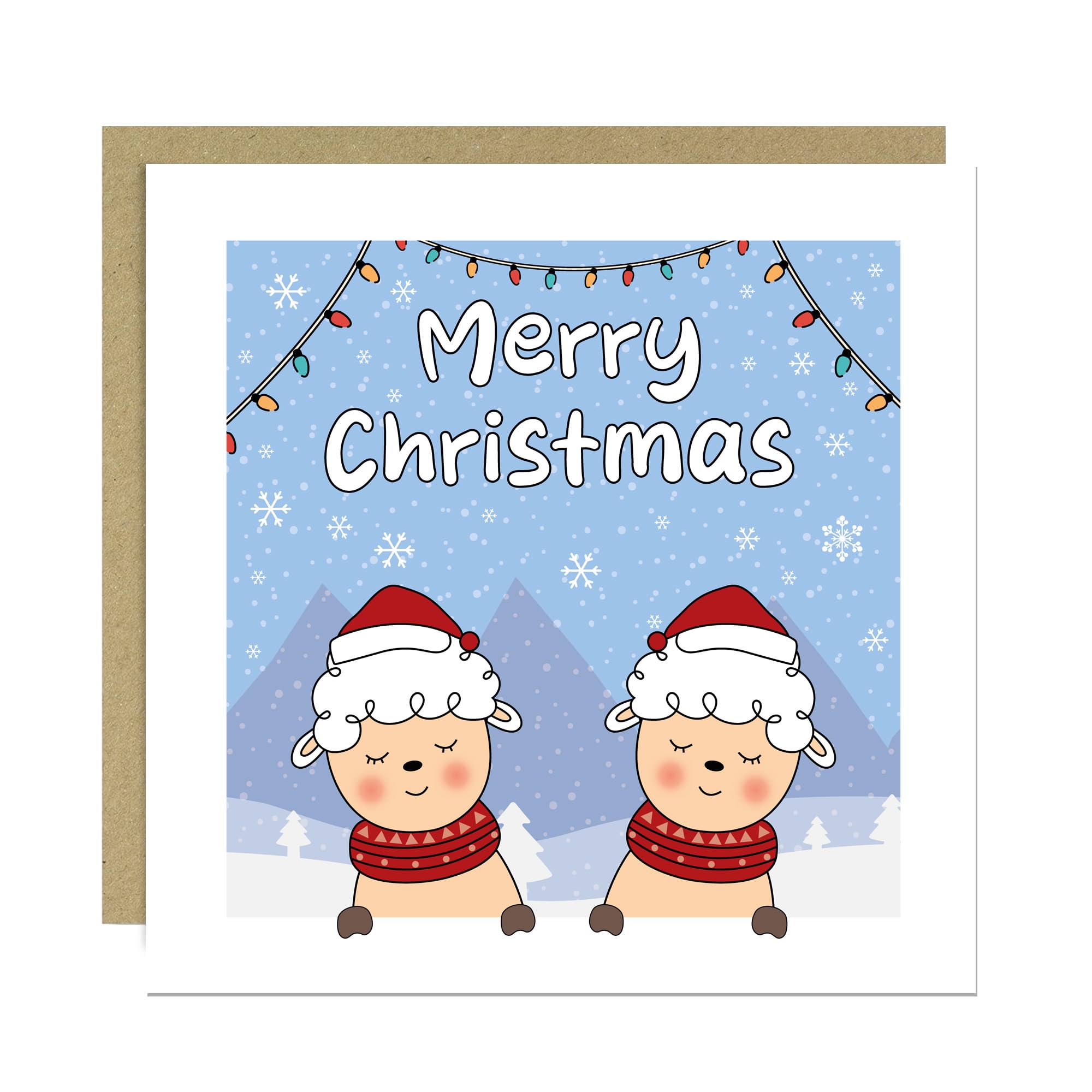 RED OCEAN Merry Christmas Cards For Son Daughter Niece Nephew Cute Festive Xmas Cards For Boys Girls 145x145mm With Kraft Envelope Cute Christmas Card Kids Children