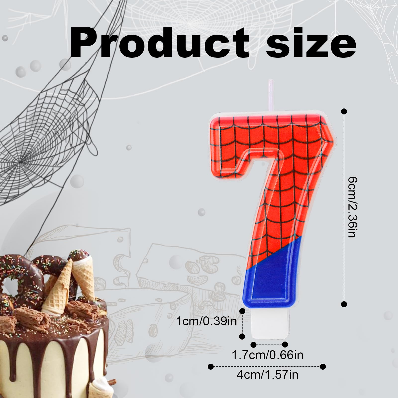 Spider Web Number "1" Cake Candle - Halloween & Birthday Party Decoration Topper
