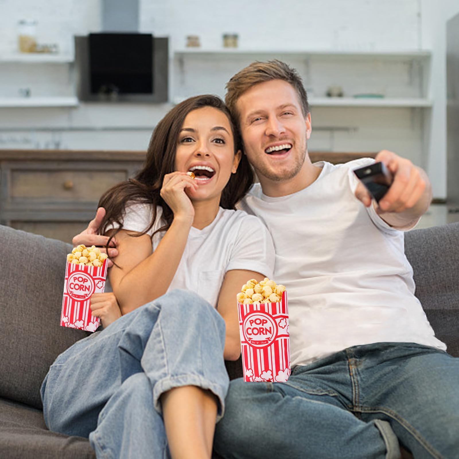 VOISEN Papier-Popcorn-Tüten, 1000 Stück, 28 ml, einzelne Portionen | Pop-Maisbeutel für Poporn-Maschine, Filmabende, Pop-Maisbeutel