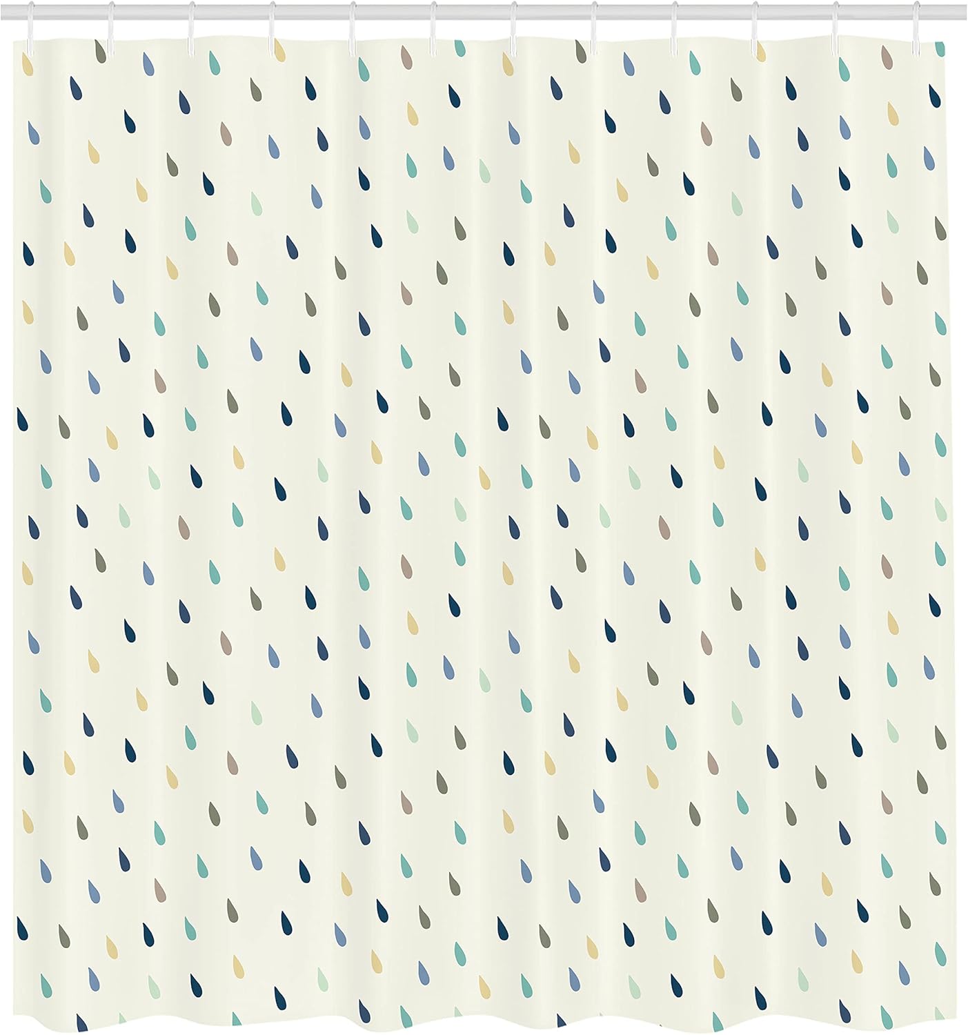 Ambesonne Abstract Shower Curtain, Saturated Spherical Teardrop Shaped Rain Water Drops Particles Design Fusion Image, Cloth Fabric Bathroom Decor Set with Hooks, 69" W x 70" L, Eggshell Multicolor