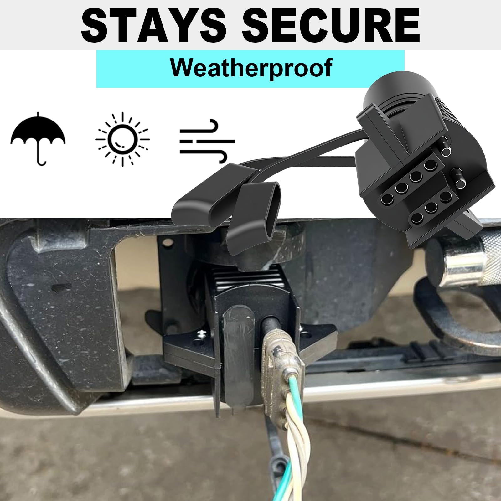 Adapter do przyczepy 7-kierunkowy okrągły na 4-pinowy i 5-pinowy płaski adapter światła przyczepy, adapter wtyczki przyczepy 2 w 1