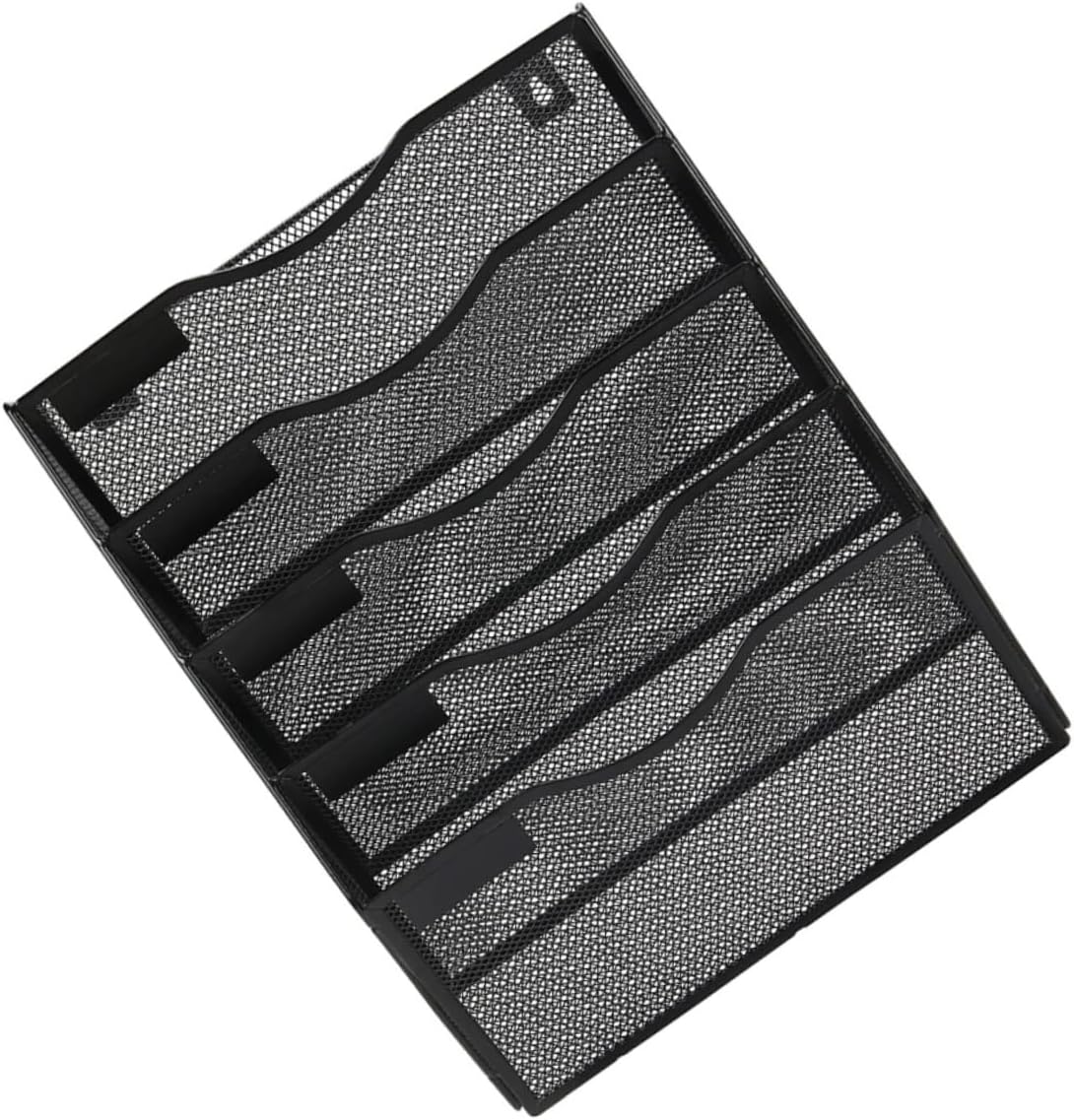 Gadpiparty Wall-Mounted 5-Tier Metal File Organizer for A4 Documents Multi-Functional Magazine Holder Sturdy Iron Literature Storage Rack for Office and Home