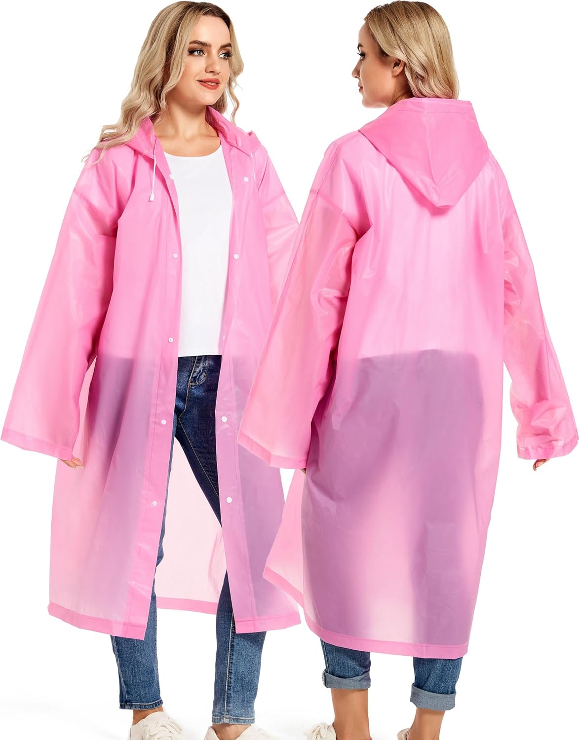 Rain Ponchos for Adults Reusable Raincoats Survival Heavy Duty Military Impermeable 2 Packs Rain Coat… - Image 3