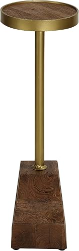 Bare Decor Maya - Mesa decorativa redonda pequeña, 8 x 8 x 25 pulgadas, color dorado