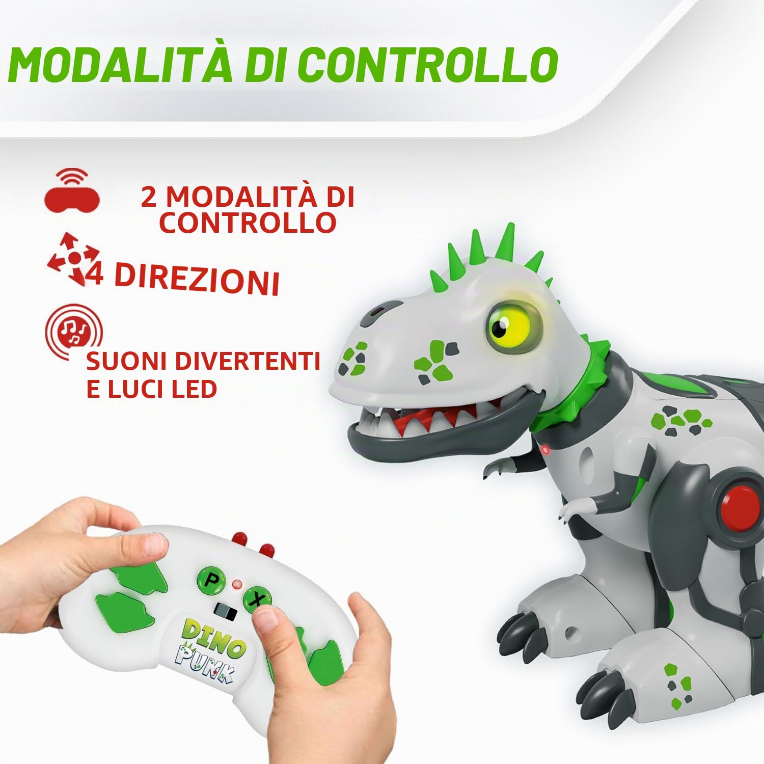 Xtrem Bots - Dinopunk | Robot Giocattolo | Dinosauri Per Bambini | Robot Bambini | Robots Telecomandato E Programmabile 20 Azioni Programmabili | Regalo Bambino 5 Anni