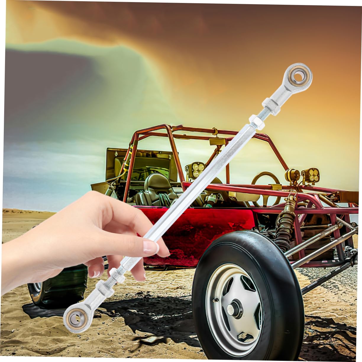 Alipis 4 Piezas Conjunto Barra de Dirección para Atv Kit de Articulación y Rodillos de Dirección Accesorios para Vehículos Inoxidable Alta Durabilidad y Rendimiento Óptimo