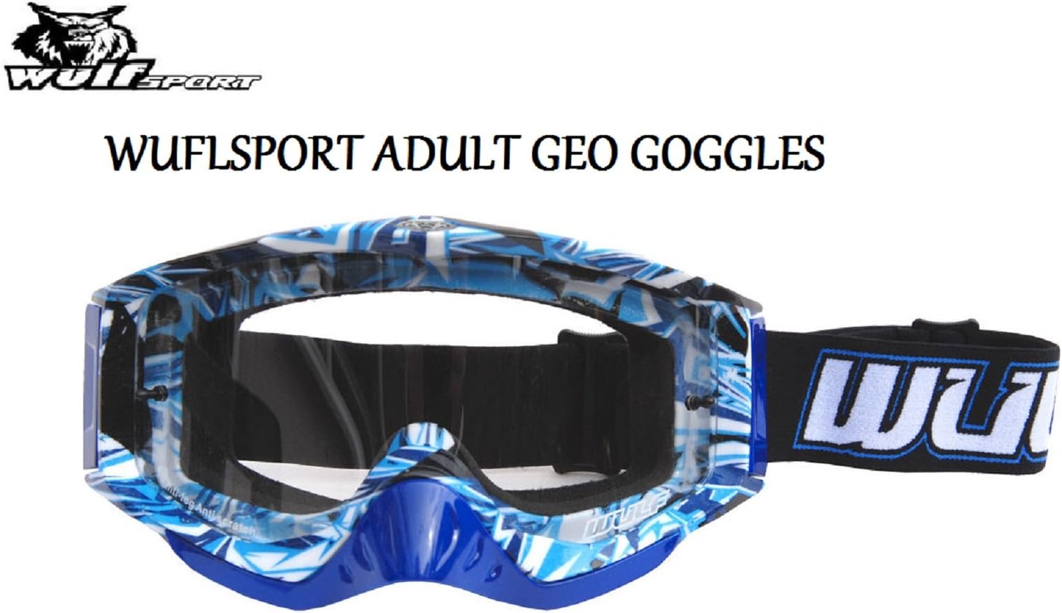 MOTORBIKE WULFSPORT ADULT GEO GOGGLES Motorcycle Motocross Off Road Enduro MX BLUE Goggles
