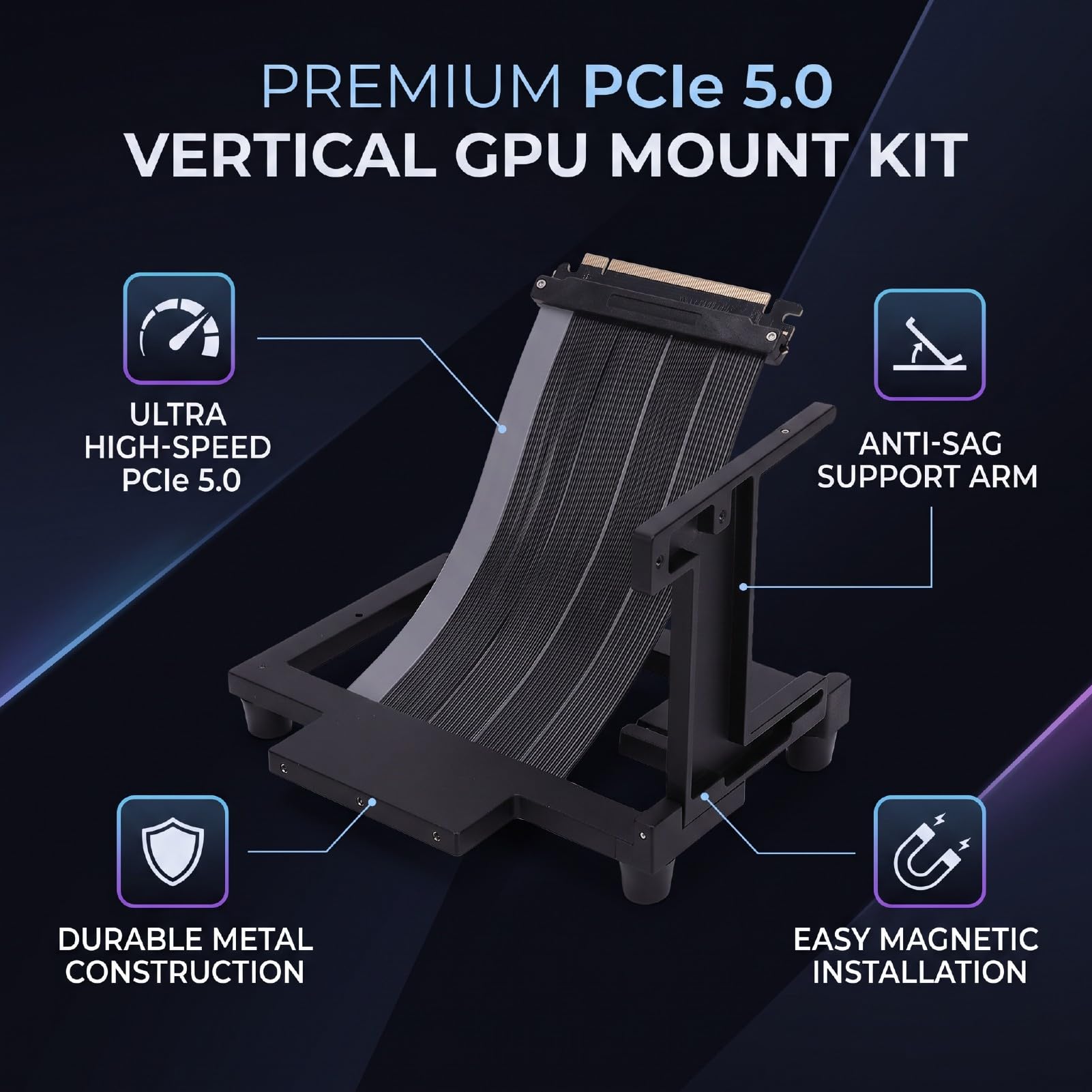 Tangxi PCIE 5.0 Kabel Riser z Pionowym Uchwytem do Montażu Karty Graficznej