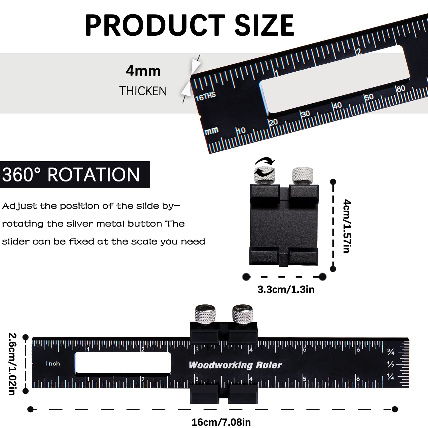 Wust Not Ruler Ruler Stop Block Triden Woodworking Precision Ruler Stop Fence Used For ...