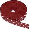 MECCANIXITY Grosgrain Ribbons 25 Yards 1 Inch Wine Red with White Dots Ribbon Bow Decoration for Crafts Gift Wrapping Wedding DIY Handmade