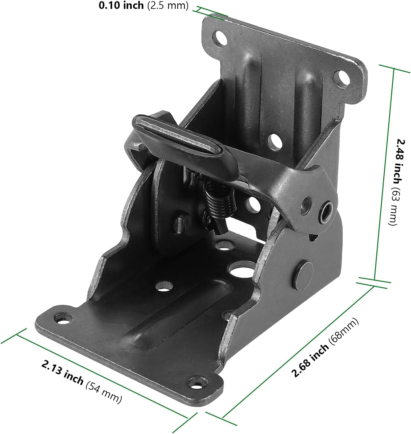 HAKZEON 8 Pack Foldable Support Bracket, 0-90 Degrees Black Heavy Duty Self Locking Hinge Lock Extension Support Bracket, Foldable Leg Brackets for Table Bed Workbench
