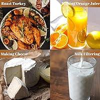 Vista 7 de 3 paños de queso, grado 100, 20 x 20 pulgadas, paños de queso con dobladillo para colar, 100% paños de muselina reutilizables sin blanquear