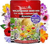 Vista 1 de NatureZ Edge Mezcla de semillas de flores silvestres – 2 onzas, 85,000 semillas, 35 variedades de semillas de flores perennes y anuales para plantar