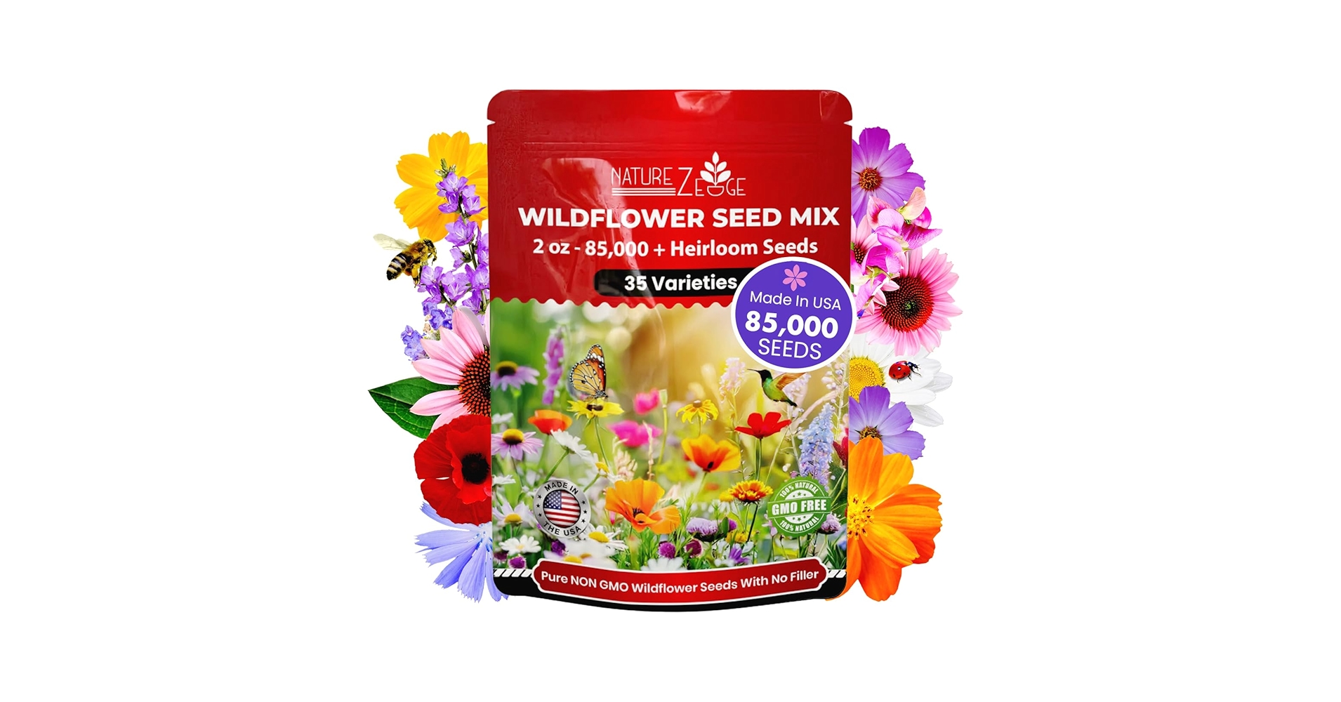 Amazon.com : NatureZ Edge Wildflower Seeds Mix – 2 Oz