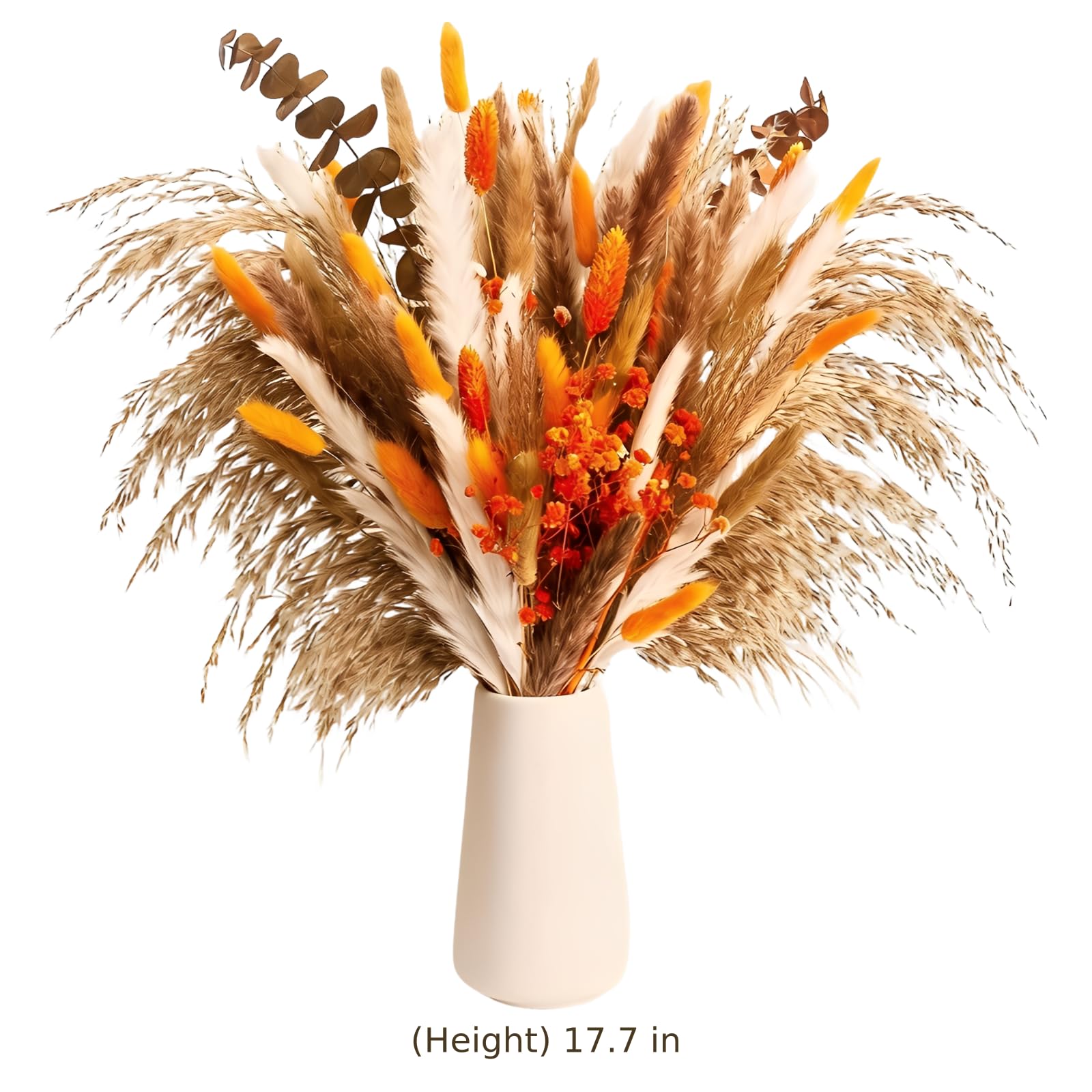 Trockenblumenarrangements 17,5 Zoll Mehrfarbig, Pampasgras Bouquet, natürliche Boho Pampasgras Deko, getrocknetes Blumenbouquet für Zuhause, Hochzeit, Party, Tisch und Festliche Anlässe