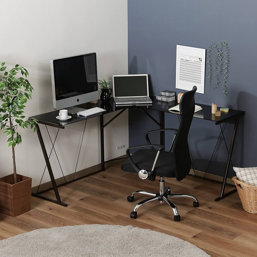 Amazon.co.jp: 不二貿易 L字 PC パソコンデスク 幅141×奥行141