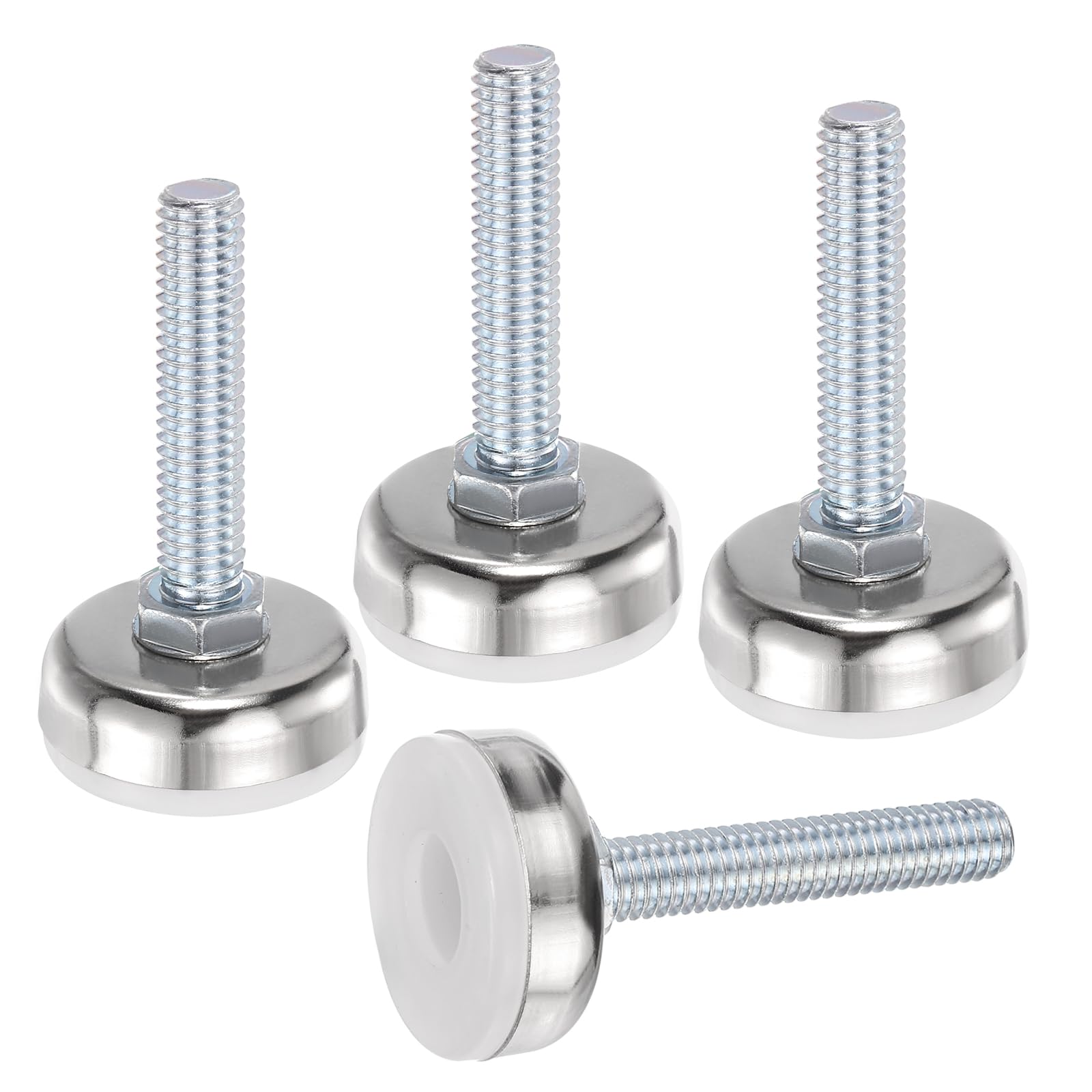 sourcing map 4Pcs Furniture Leveling Feet, 3/8"-16 x 1.5" x 1.4" Adjustable Metal Furniture Feet Levelers, Non-Slip Screw in Threaded Table Leg Levelers for Sofa, Chair, Cabinet, Table