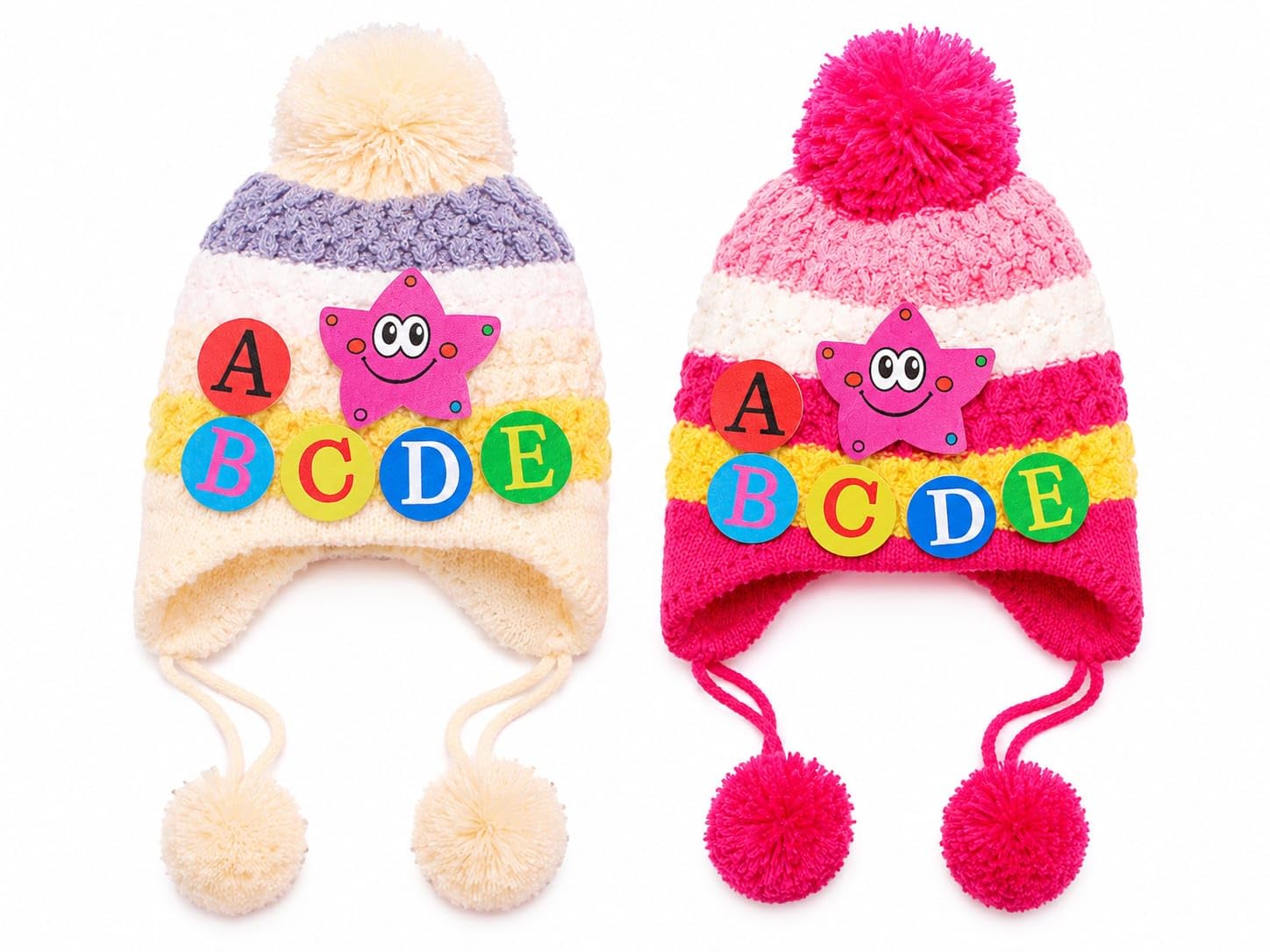 Kids Winter Woolen Cap with Ear Flaps & Pom Pom for Boys & Girls (Pack of 2)-image-13