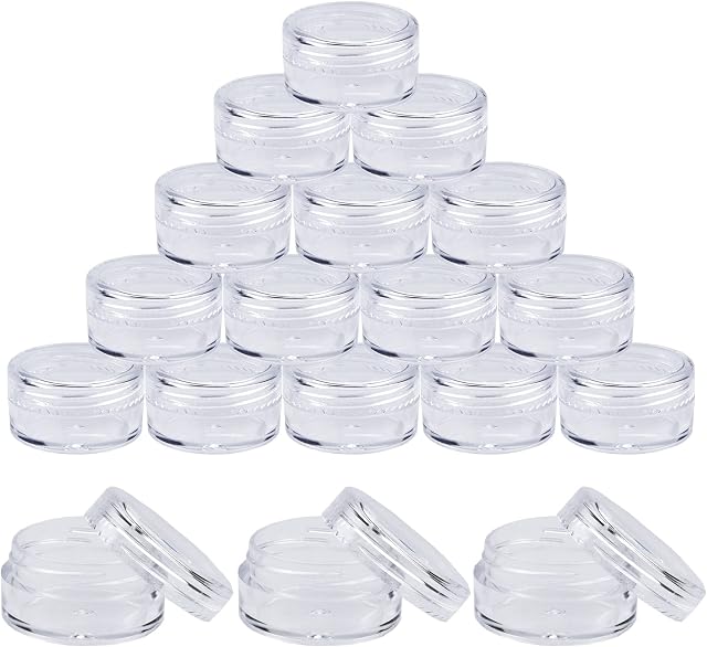 50 Pcs Travel Cosmetic Jar Pots 5ml Creams Make-up Sample Containers with Lids for Women Glitter Nail Art Storage Bottles
