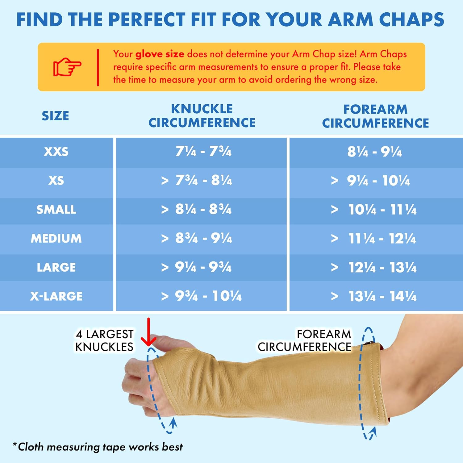 Arm Chaps Leather Protective Sleeves Arm Guard - Prevent Cuts, Scratches & Bruises - Genuine Cowhide - Ideal for Gardening & Construction - Left & Right Form-Fitting. Tan (1 Pair/Large).