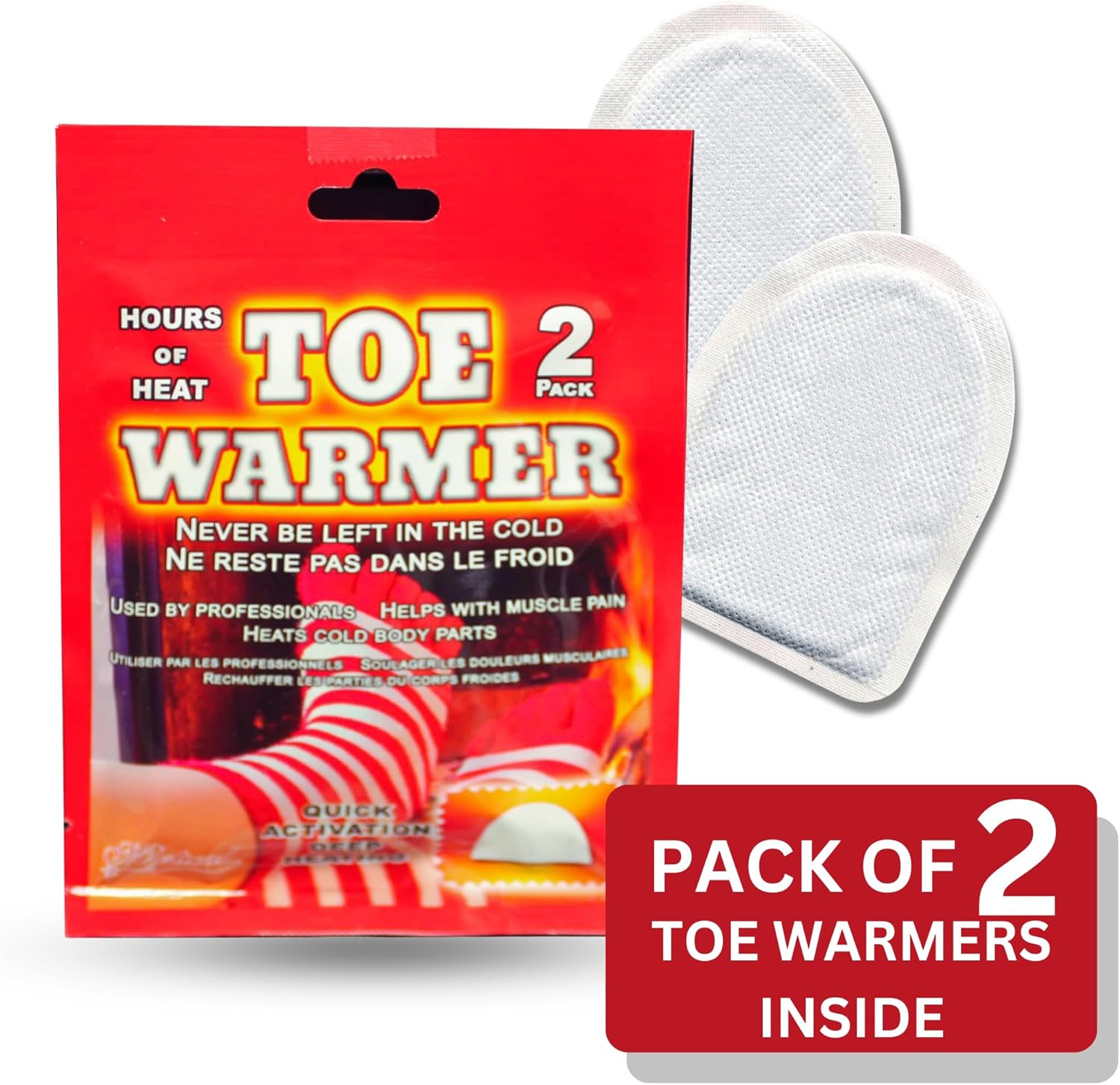 Lifestyle use of toe warmers in snow