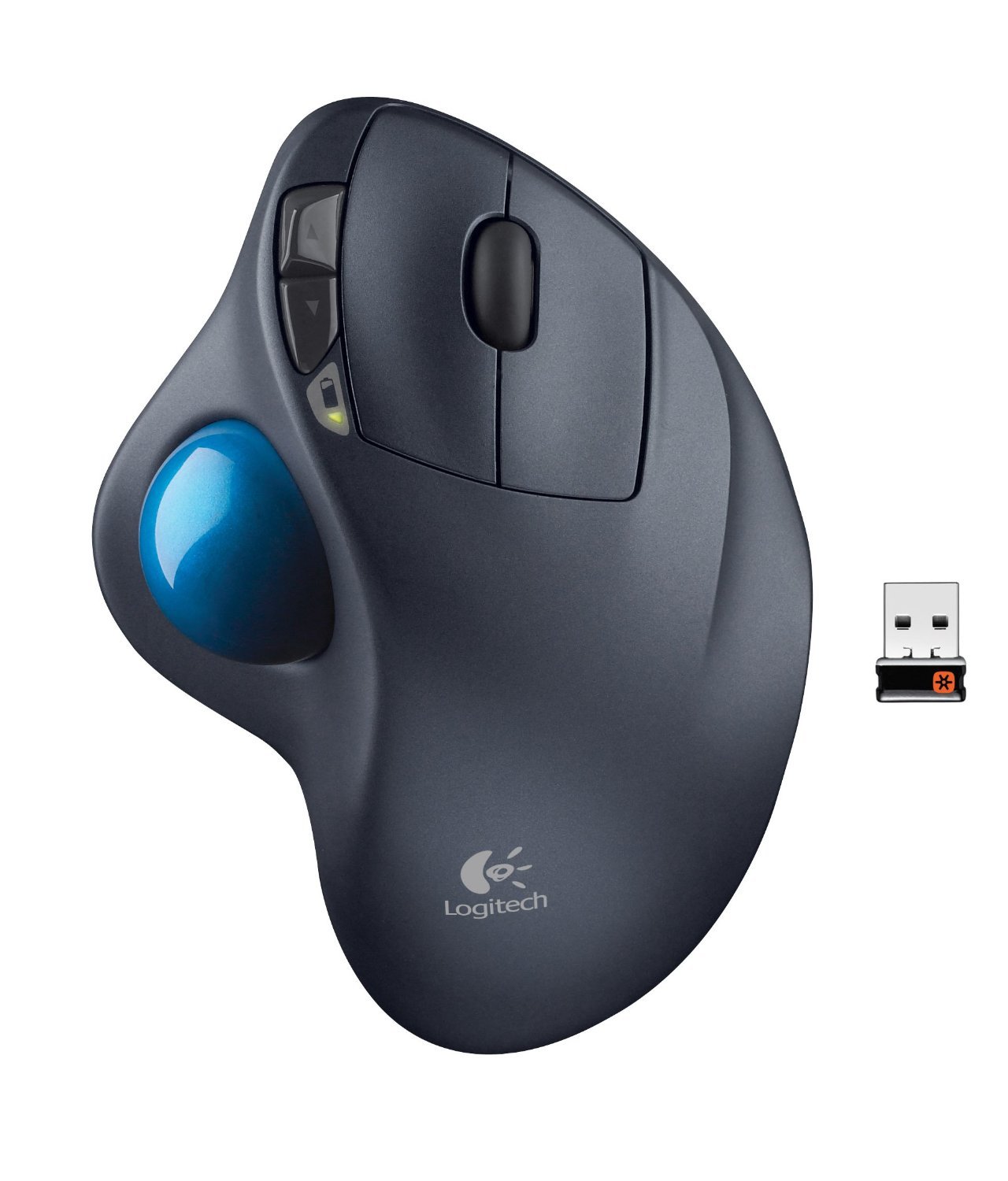Logitech M570 Trackman Kabellose Ergonomische Trackball-Maus | 2.4 GHz Unifying USB-Empfänger, 18-Monate Akkulaufzeit, 5 Programmierbare Tasten, Scroll-Rad, PC/Mac, Englische Verpackung