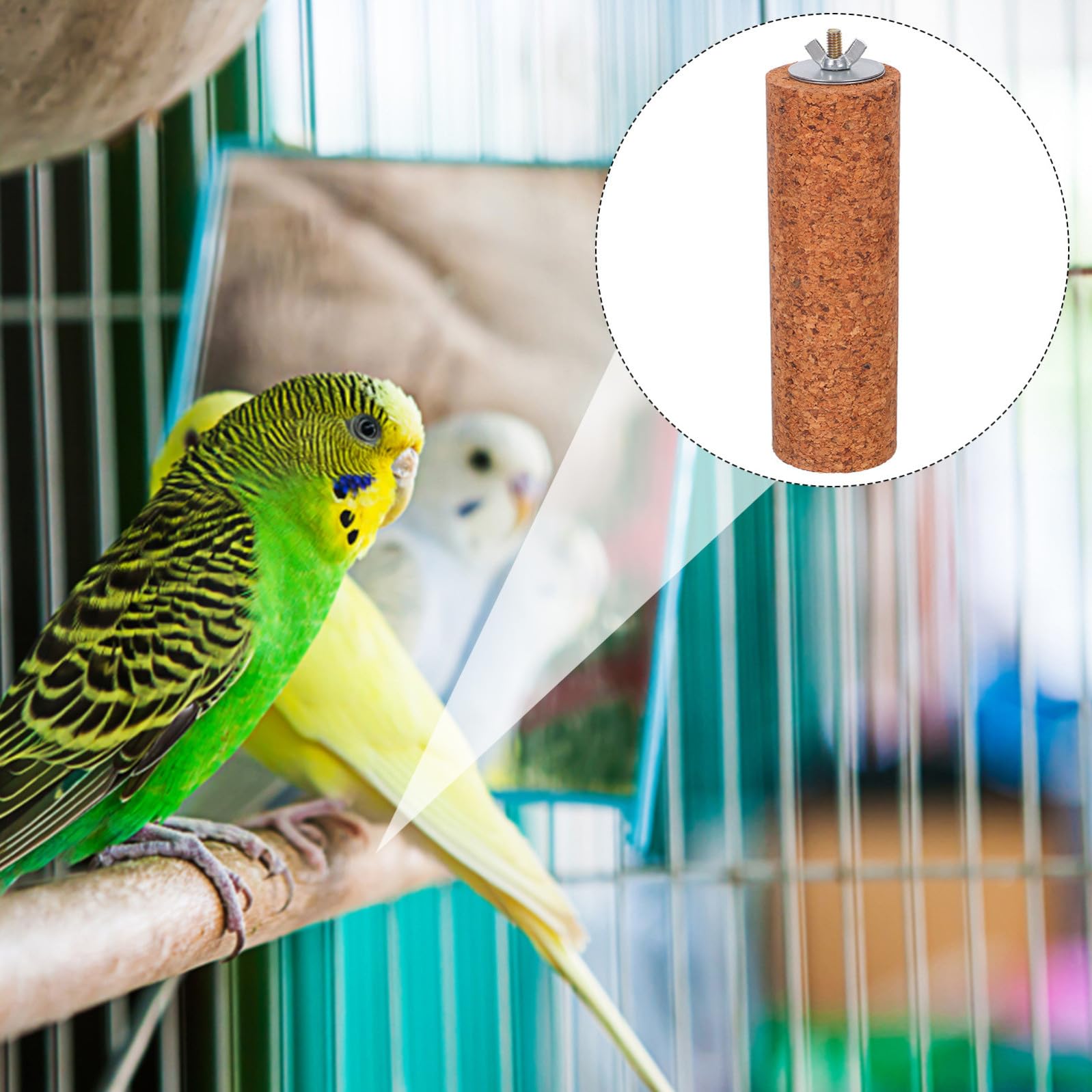 minkissy Supporto in Legno per Pappagalli Funzione Lima Unghie per Gabbie, Posatoio Resistente per Pappagallo la Cura e Gioco