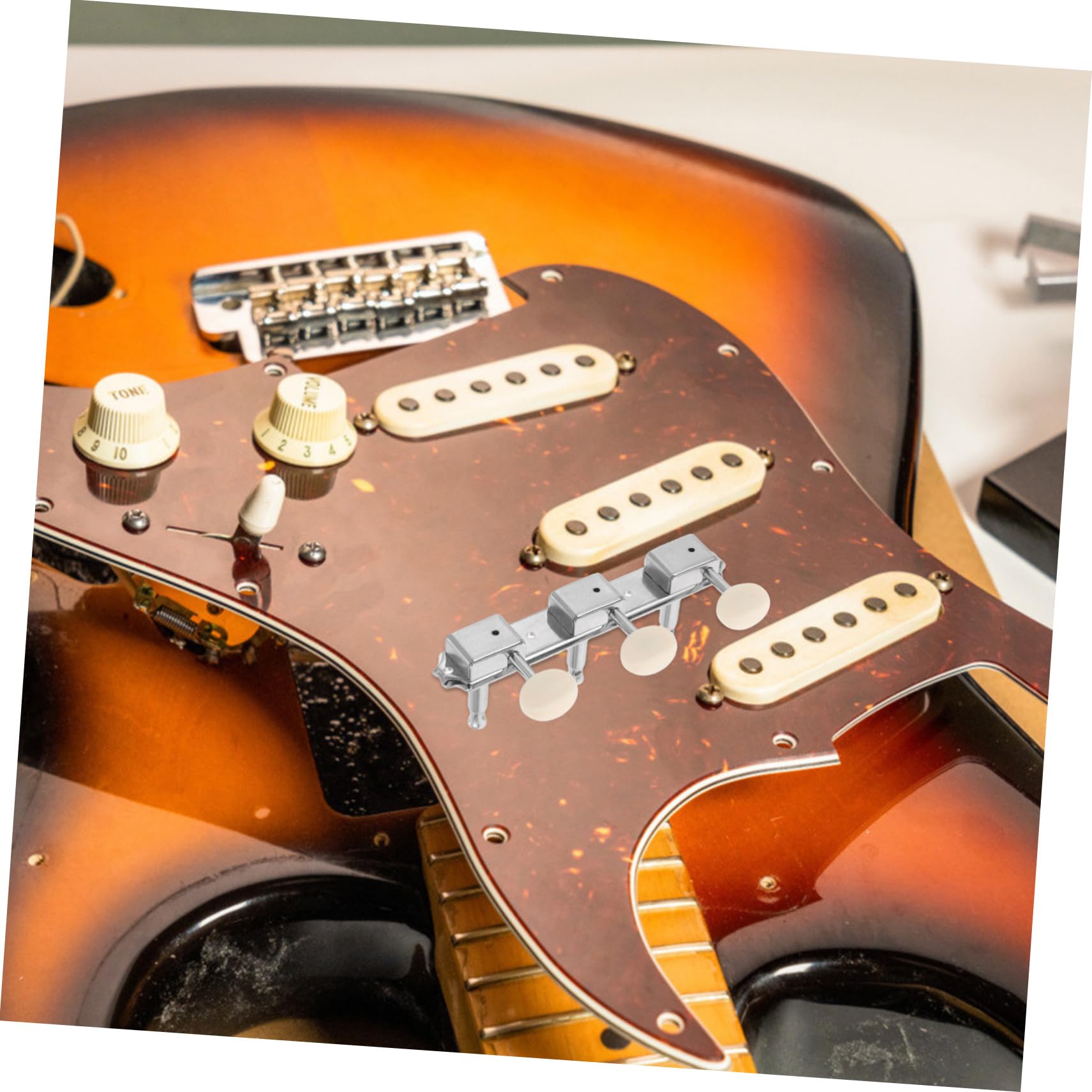 YARNOW 1 Paio Di Accordatori Per Strumenti Musicali Manopole Per Chitarra Elettrica Accordatori Per Chitarra Elettrica Accordatori Per Chitarra Elettrica In Metallo Argentato