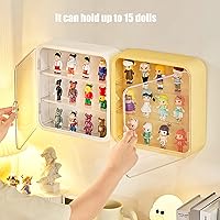 Vista 5 de Vitrina transparente para figuras, caja de almacenamiento de muñecas montada en la pared, soporte de exhibición ajustable, caja de exhibición