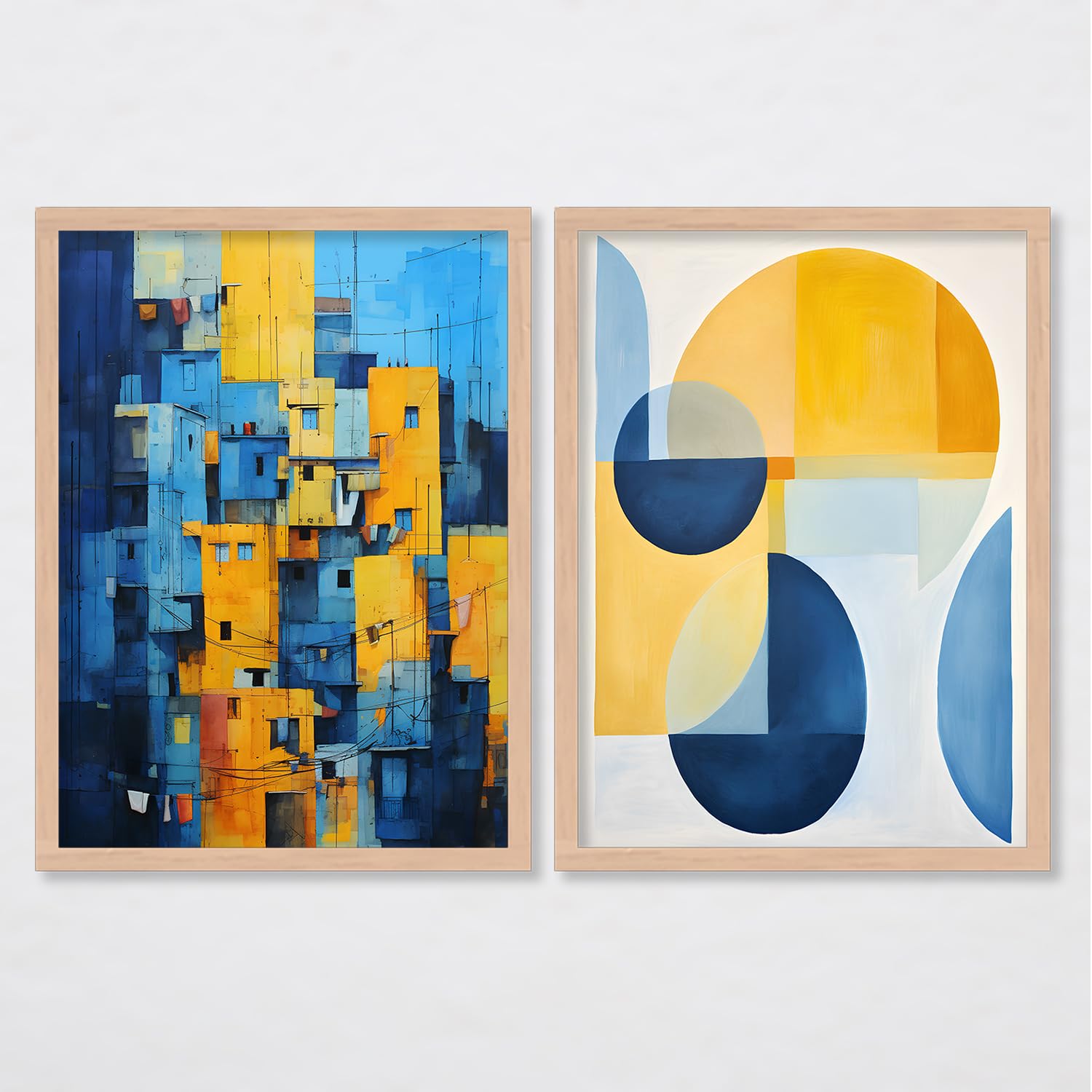 BANGERZ Decorative Wall Paintings For Living Home Dining Room, Aesthetic Paintings For Wall Decoration - Poster Frames For Office Bedroom Wall Decor (Set of 2) (Large, Modern Artwork 7) (B0CSBCPJYZ) Amazon Price History, Amazon Price Tracker