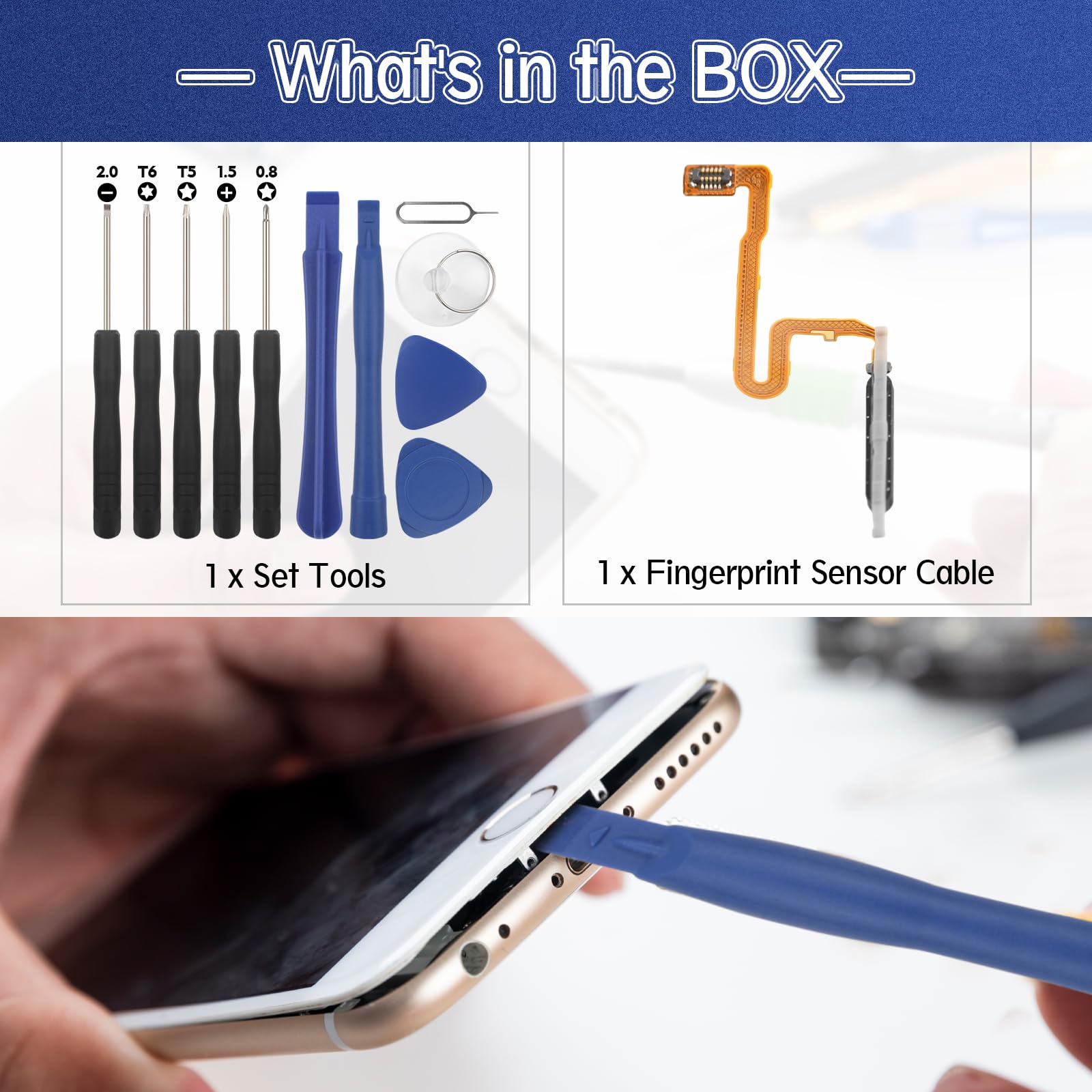 RongZy Fingerprint Cable para Xiaomi Redmi Note 10 Pro 4G Sensor de Huellas Digitales No Power Botón Flex Cable de Reemplazo