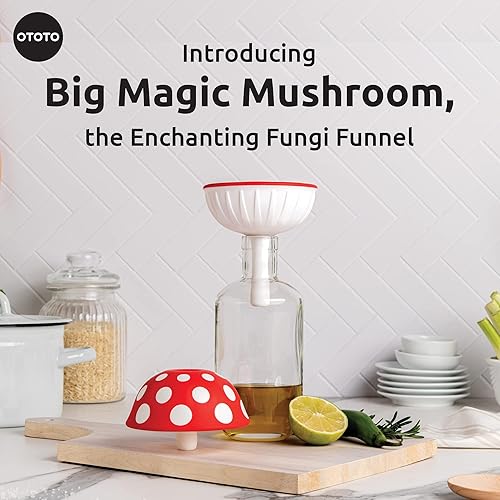 Miniatura 3 de OTOTO - Embudos de hongos grandes mágicos para llenar botellas  Embudo de alimentos de silicona sin BPA para aceite, salsas y sal  Embudo de cocina