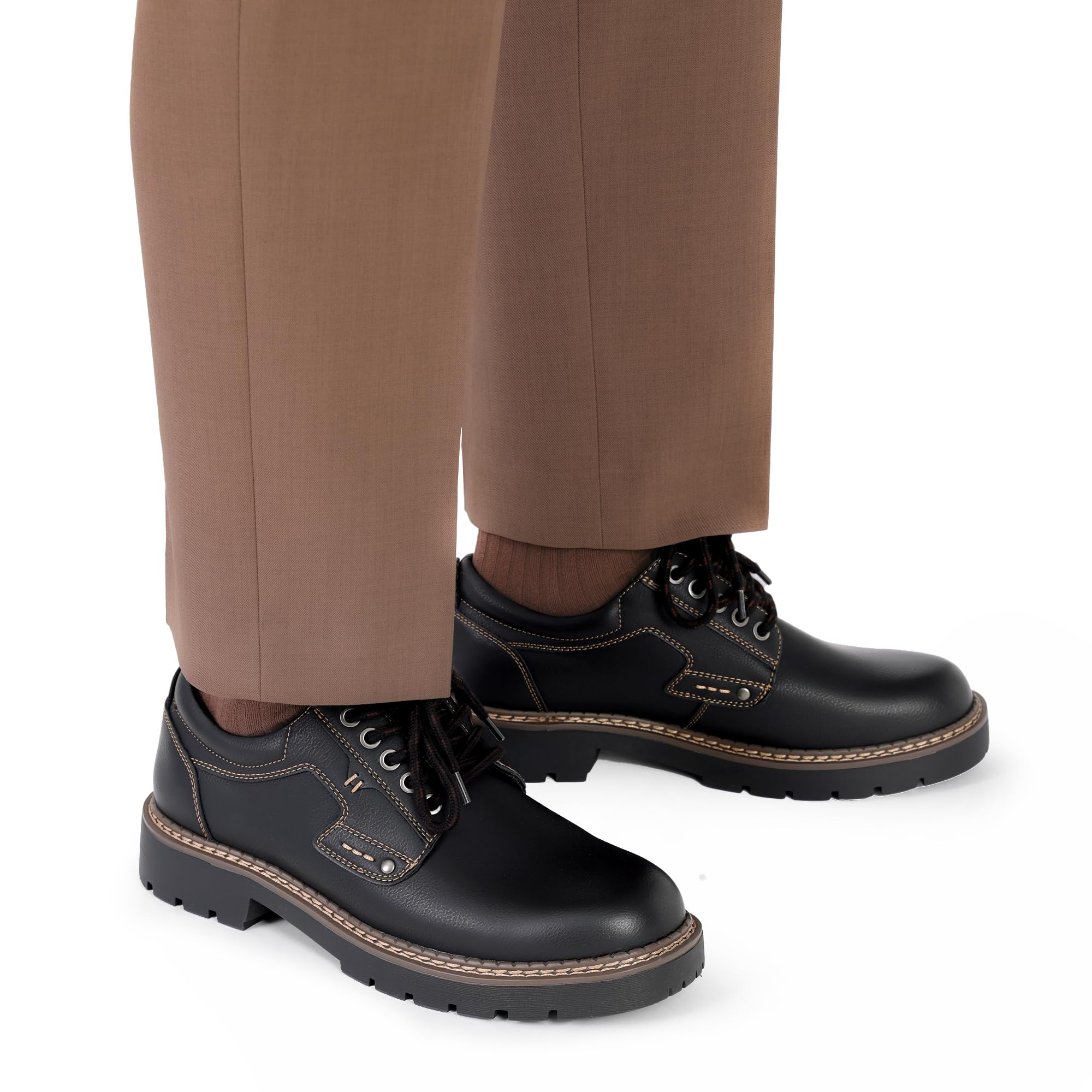 Bruno Marc Scarpe Oxford Eleganti con Lacci Uomo - Ideali per Ufficio, Cerimonia e Abiti Formali, Suola Spessa e Comfort