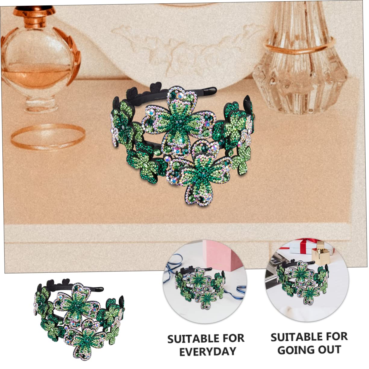 FOMIYES 2stücke Rhinestone Haarreif Für Damen Rutschfester Haarschmuck Mit Kristallen Elegantes Accessoire Für Besondere Anlässe Und Alltag Für Verschiedene Frisuren Und Jeden Look