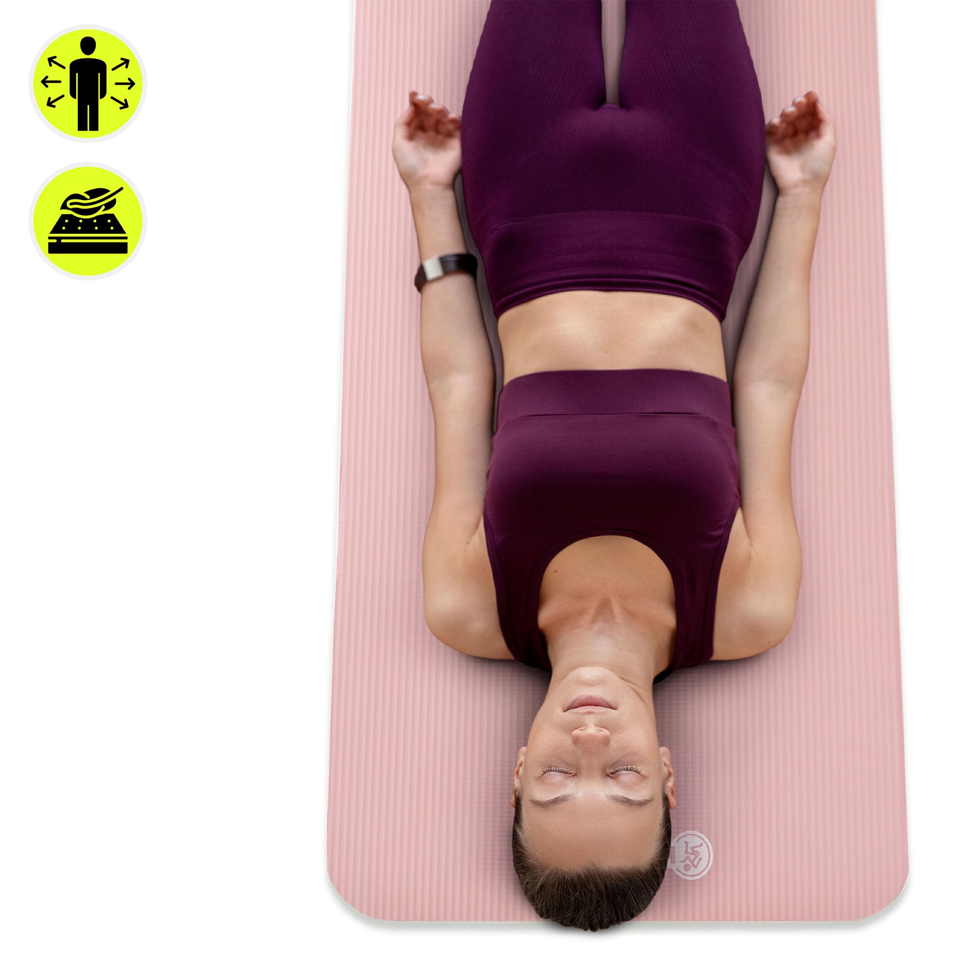 HyperMotion Tapis de Yoga NBR 183x61 cm (Épaisseur 0,8 cm et 1,5 cm) Antidérapant, avec Sangle de Transport et d’Étirement, Tapis Fitness pour Pilates et Relaxation