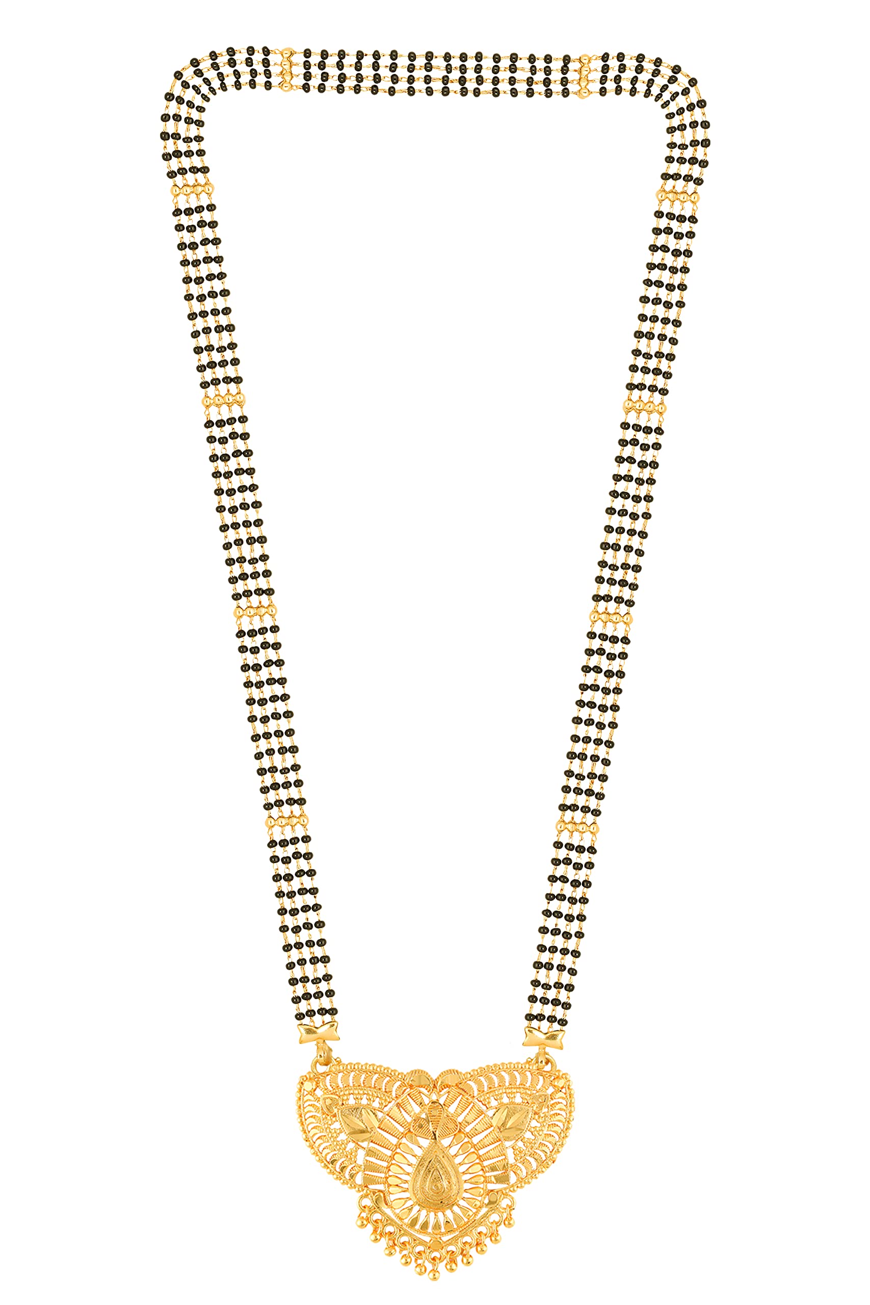MEENAZ Mangalsutra For Women Girls Ladies Temple South Indian Traditional 1 Gram Gold Stylish Maharashtrian Long Double Chain Wati Mangal sutra Pendant Tanmaniya Black golden Nallapusalu Chains-M236 (B0BNLF87TP) Amazon Price History, Amazon Price Tracker