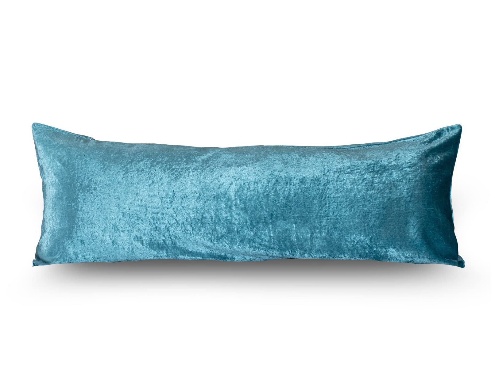 Adam Home Teal Premium Crushed Velvet Hollowfiber Filled Bolster Pillow Non-Allergenic Orthopedic Long Pillow For Side Sleeper, Back, Neck, Maternity Support Pregnancy Pillow (Single 3Ft)