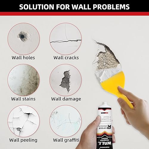 Miniatura 2 de Kit de reparación de paneles de yeso, kit de reparación de parches de orificios para paneles de yeso, kit de reparación de pared de espiga, masilla