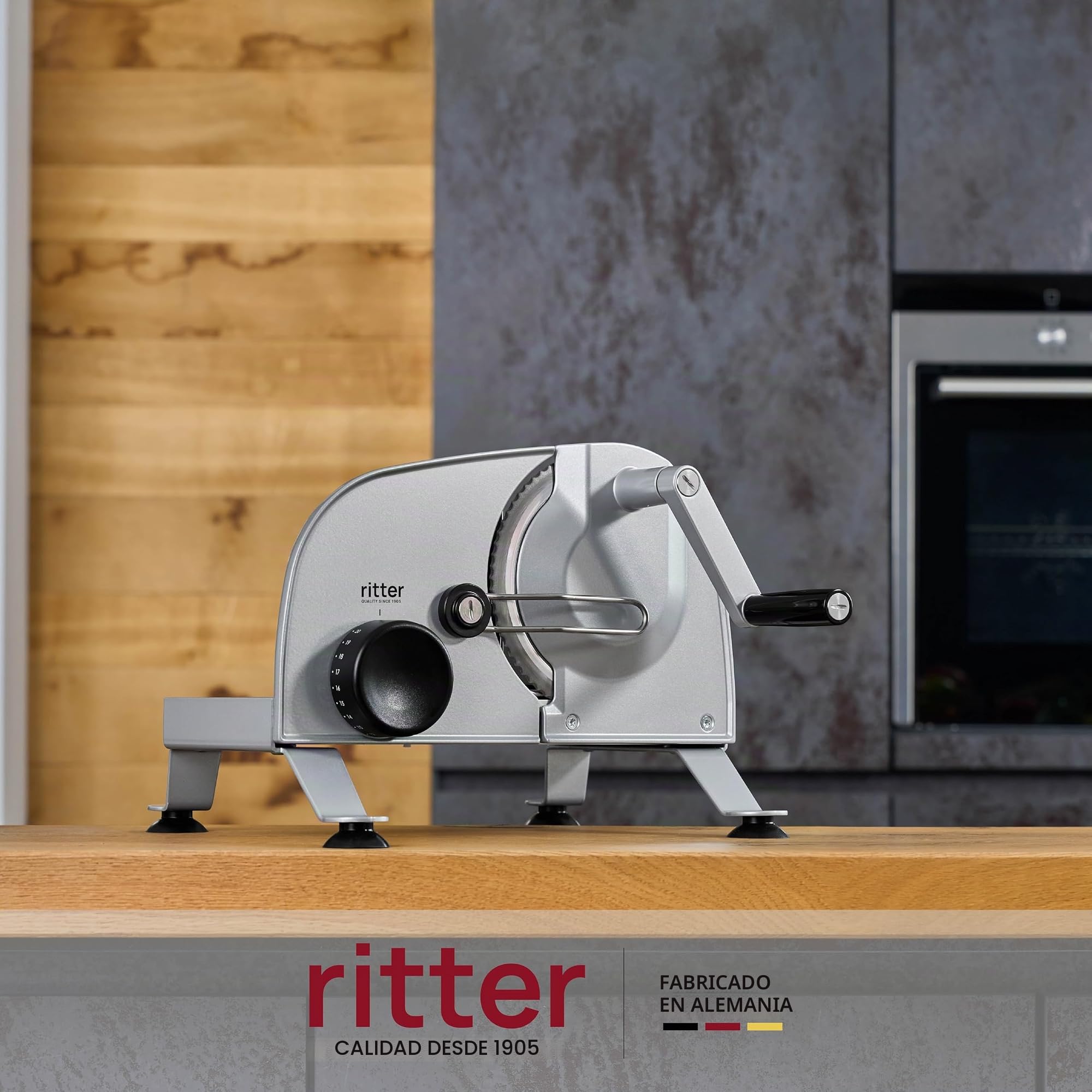 ritter manus 3 Cortadora de Alimentos Manual y Rebanadora de Pan de Metal Macizo, Hecho en Alemania