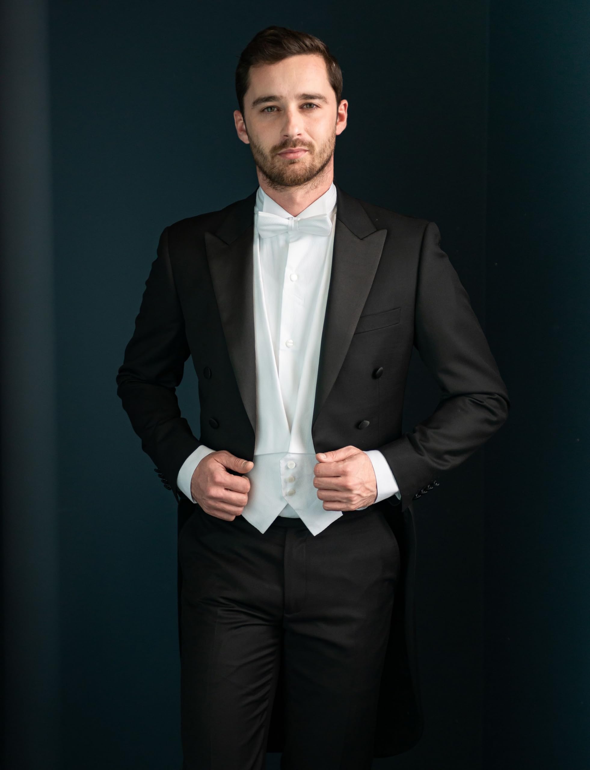 Suitable Schwarzer Frackanzug für Herren - 2-teiliger Frack mit Jacke und Hose - Model Prague - Herren - Bekleidung - Grösse Slim-fit