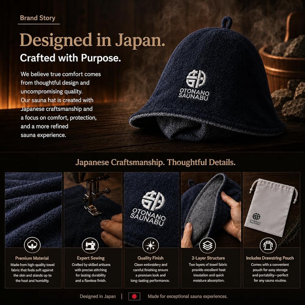 Amazon.com: 100% Cotton Sauna Hat, Double-Layer Reversible Cap
