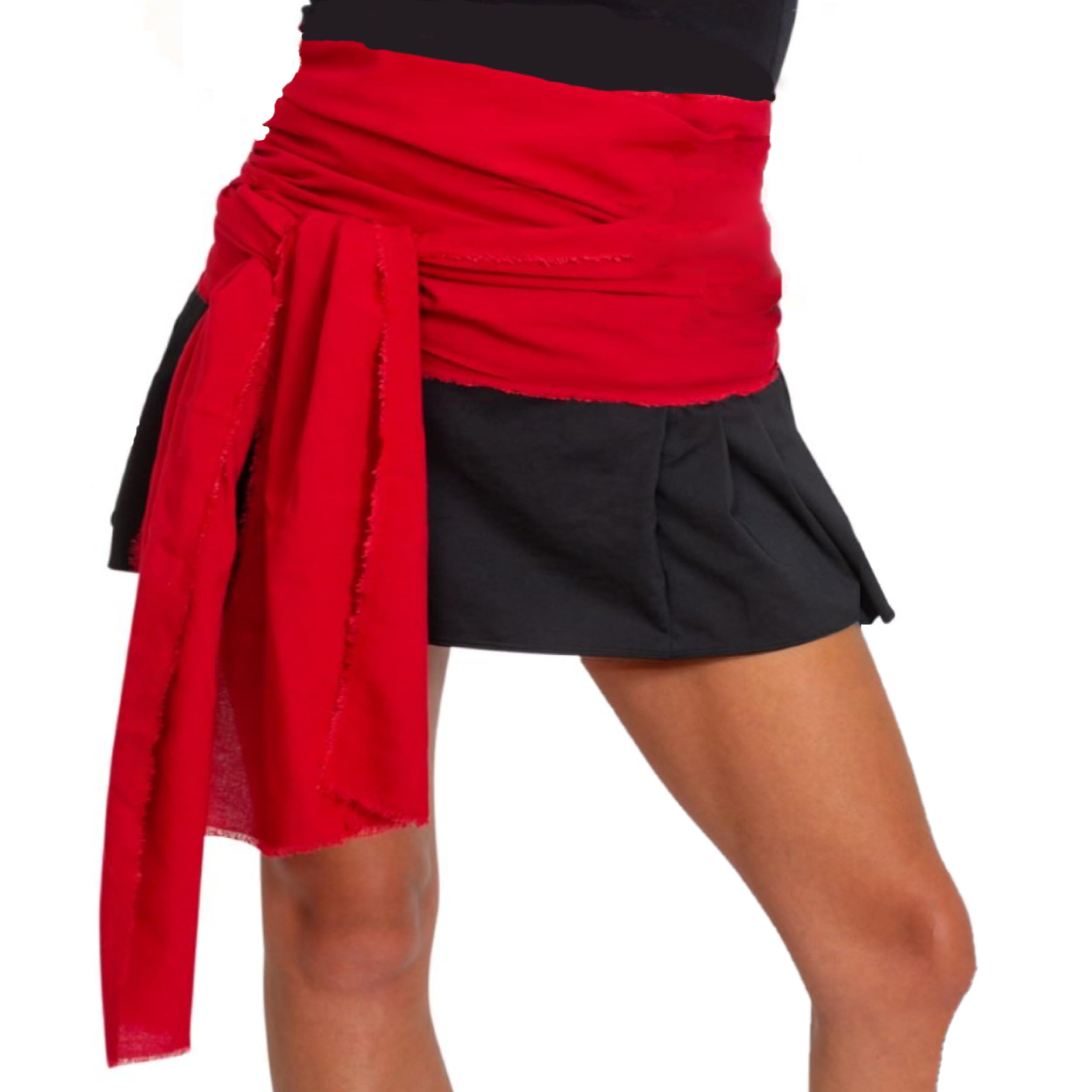 Skeleteen Red Pirate Sash Belt - Red Medieval Renaissance Pirates Tie Bandana Waist Scarf for Men Women and Children