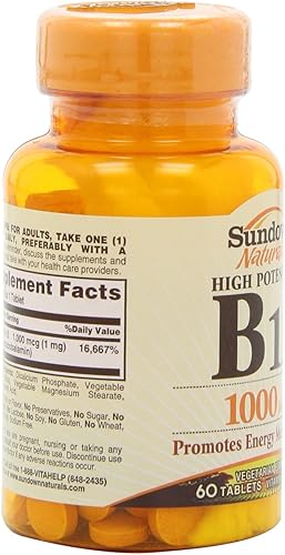 Miniatura 7 de Sundown Alta potencia, vitamina B-12 1000 mcg, 60 tabletas (paquete de 4)